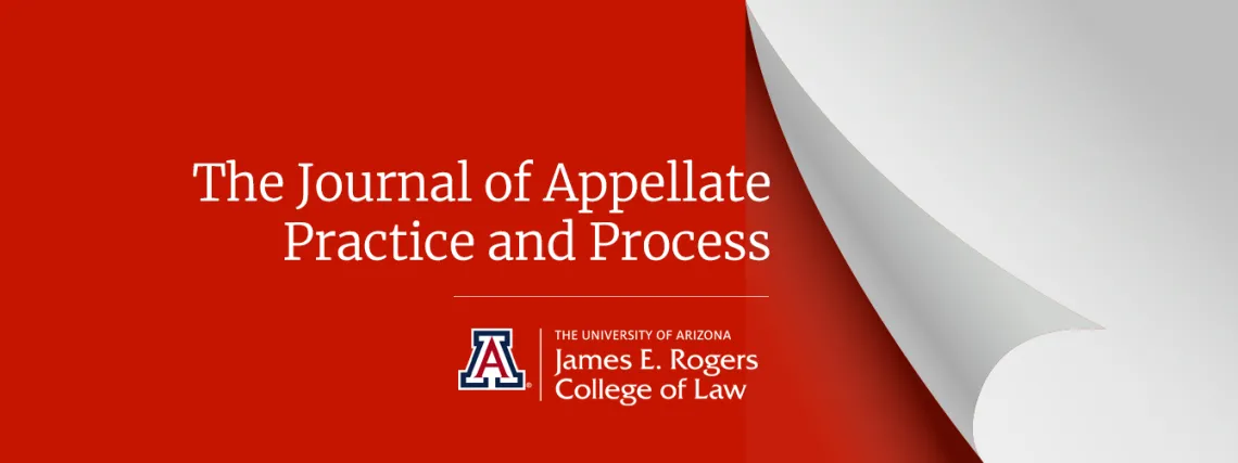 The words "Journal of Appellate Practice and Process" written in white over a red background.