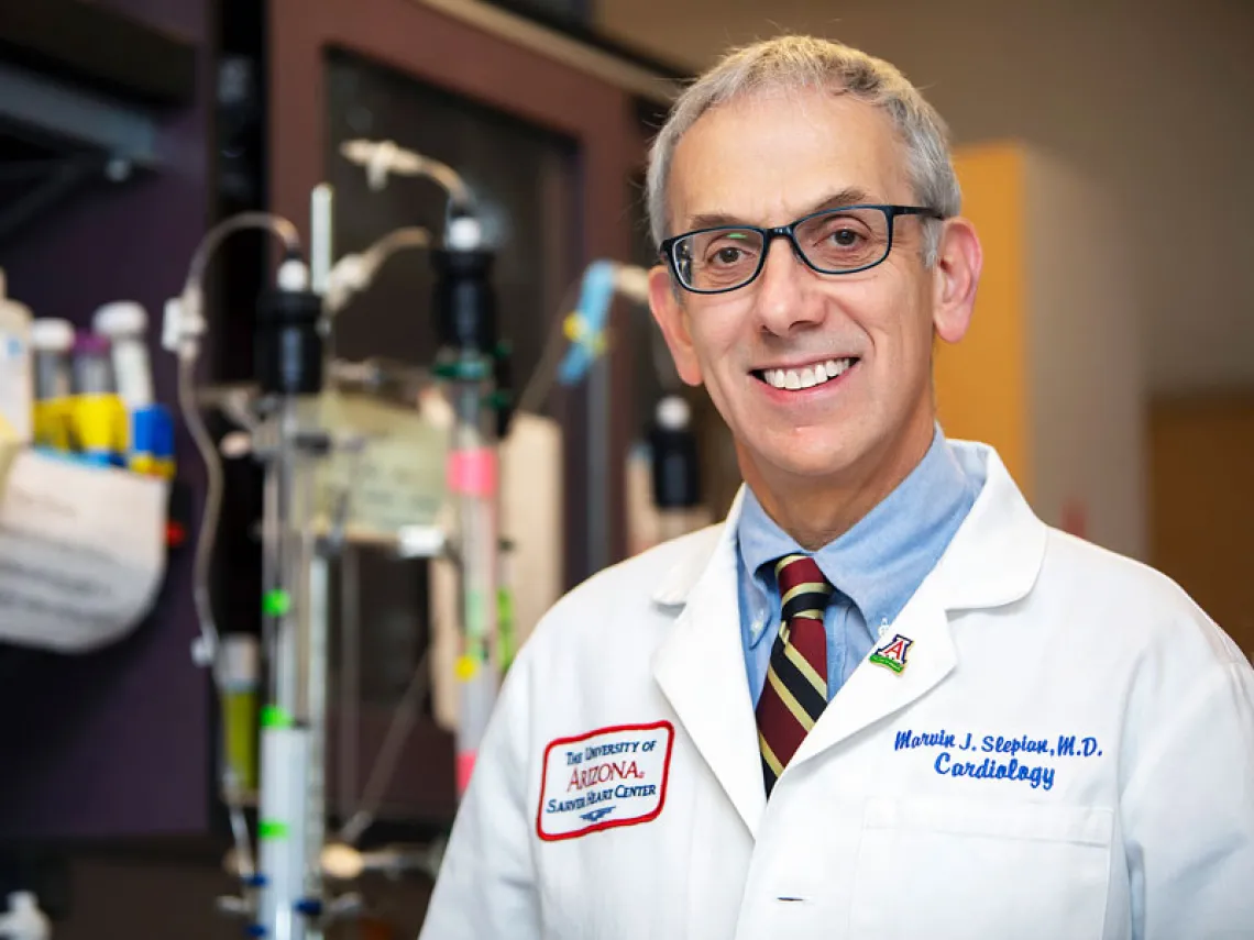 Dr. Marvin J. Slepian in his University of Arizona lab