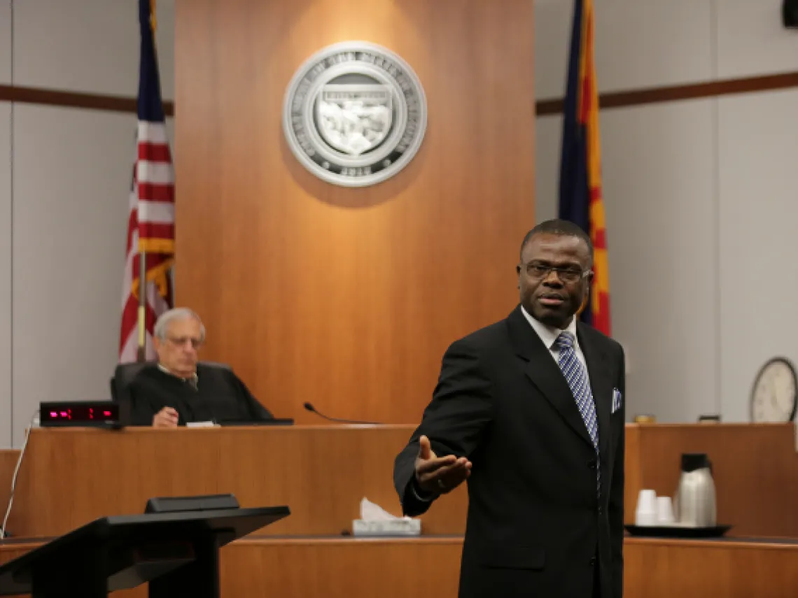 Student in courtroom