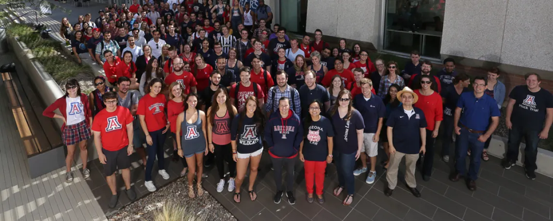 University of Arizona Law student group at Homecoming outside the school