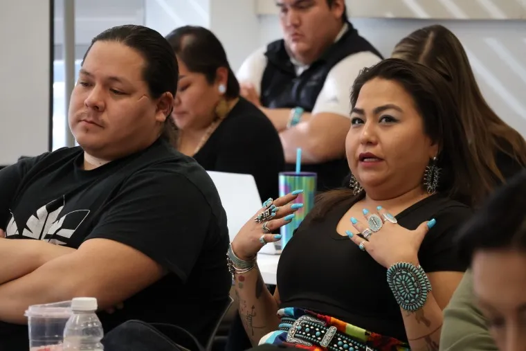 Jordan Big Plume (Tsuut'ina Nation) addresses her class during JIT 2024.