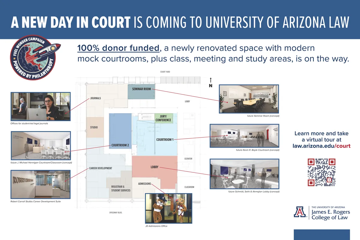 Pardon our Dust graphic with map of New Day in Court renovations