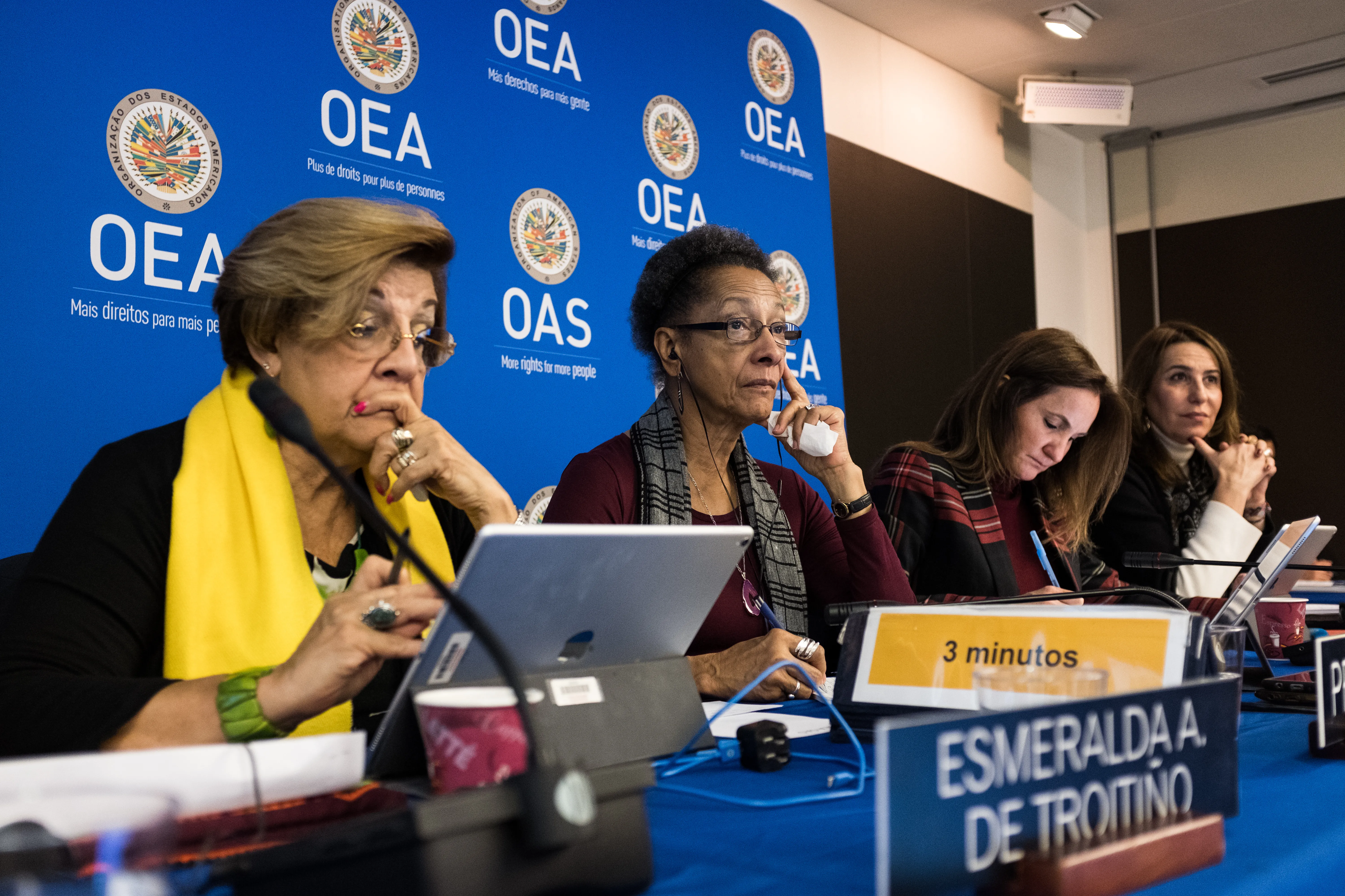 Commissioners at an Inter-American Commission on Human Rights (IACHR) panel. Image credit: IACHR.