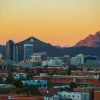 A mountain at dusk